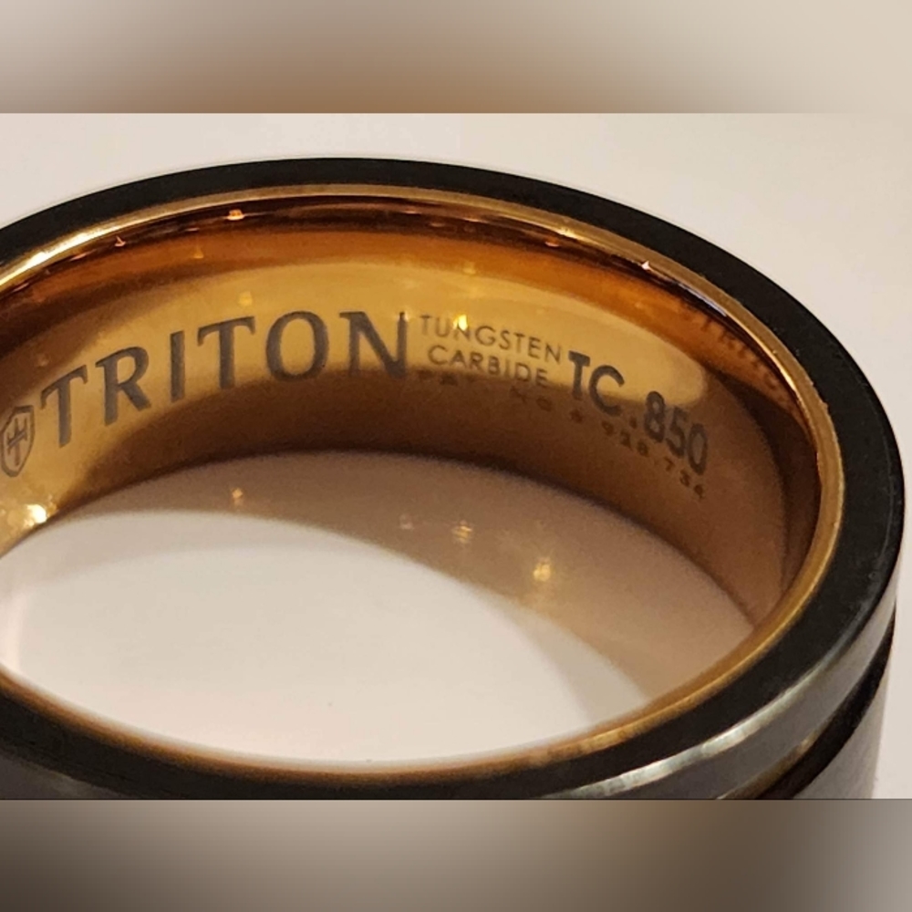 (SIZE 10) 8MM Tungsten Carbide Ring - Satin Finish and Asymmetrical Channel